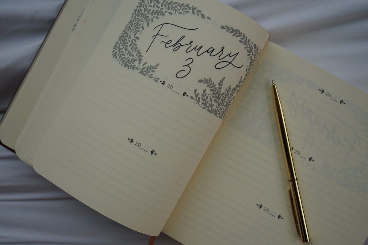 A journal is open to february 3, ready to write