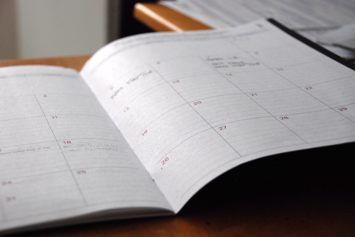 A white printer paper calendar grid, representing a 30-day journaling plan